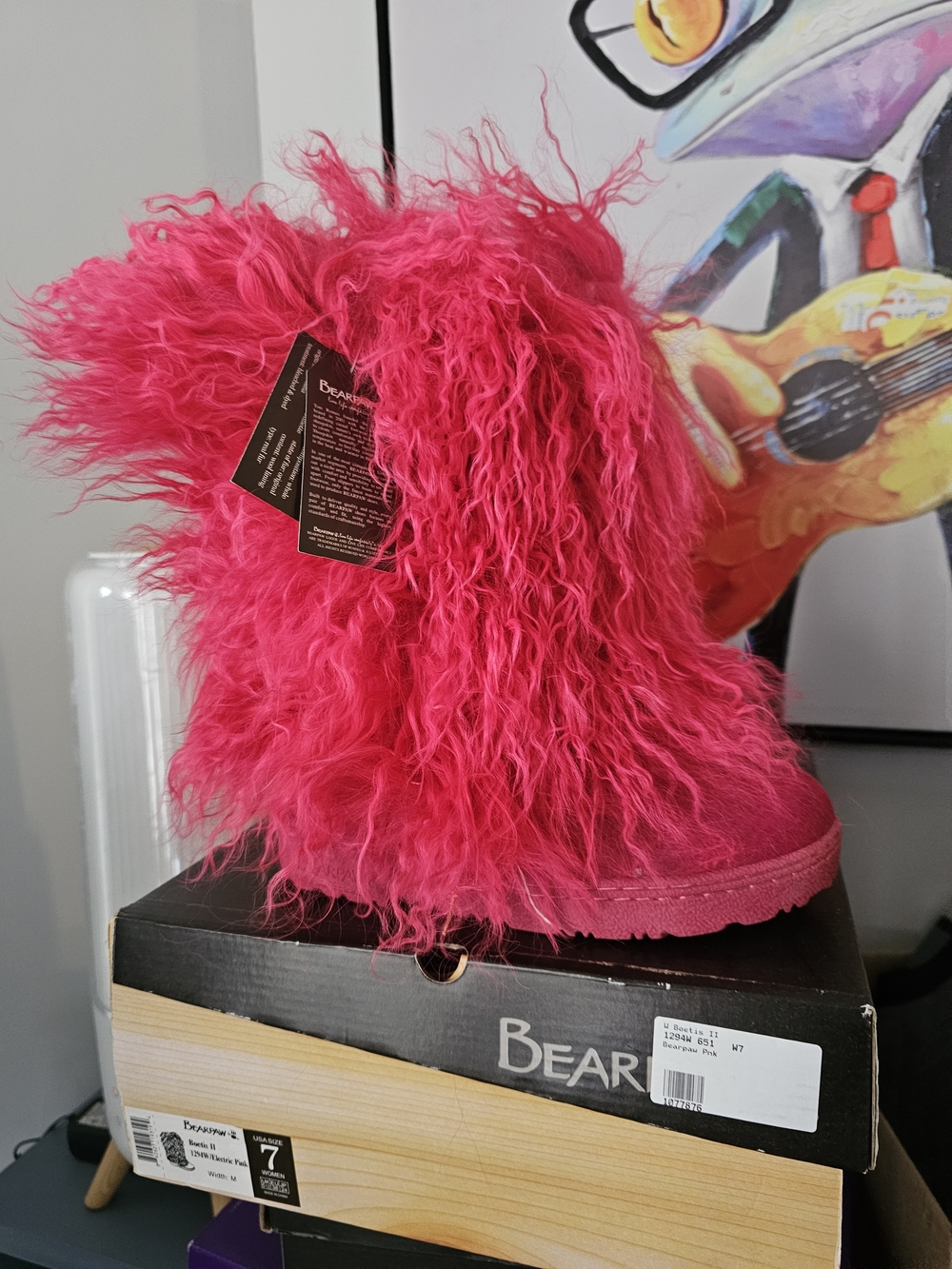 BearPaw Hot Pink Fuzzy Boots